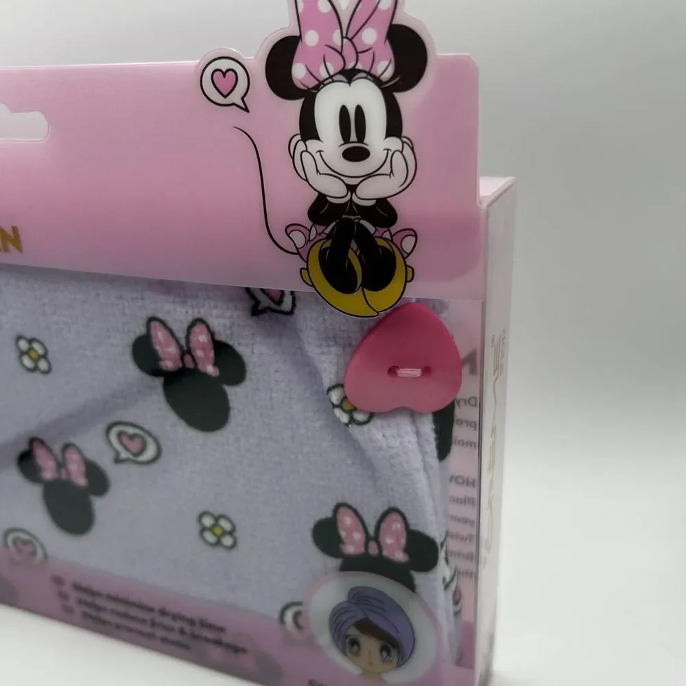 The Crème Shop x Disney Minnie Mouse Microfiber Turban Towel Wrap Lavender NEW